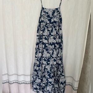 Abercrombie & Fitch Navy and White Floral Maxi Dress